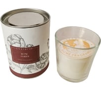 Свеча ароматическая парафиновая LIVEFRESH Роза-амбра, в стеклянном стакане, в тубусе, 360 г, 35-40 ч/г SUMMC283A