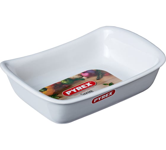 Форма для запекания и выпечки PYREX SUPREME белая, 26x18 см, прямоугольная SU26RR1/7046 1