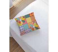 Наволочка декоративная JoyArty на молнии, чехол на подушку Цветочный пэчворк 45x45 см sl_37399