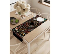 Дорожка водоотталкивающая на стол JoyArty Африканские круги 145x40 см ptt_414064