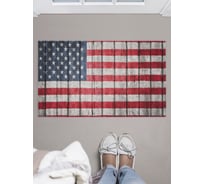 Коврик придверный в прихожую JOYARTY с принтом "Флаг США на старых рейках", 45х75 см door_10166