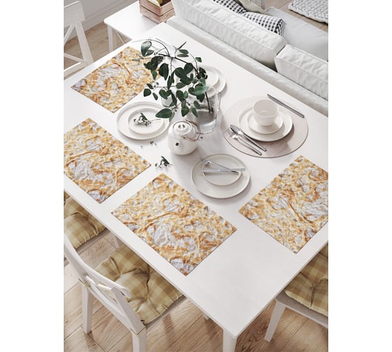 Салфетки на стол для сервировки JOYARTY прямоугольные, плейсмат "Румяный лаваш", 32x46 см, в комплекте 4 шт. np_414049 1