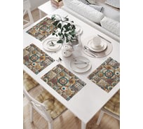 Салфетки на стол для сервировки JOYARTY прямоугольные, плейсмат "Разнообразие орнаментов", 32x46 см, в комплекте 4 шт. np_sd1119