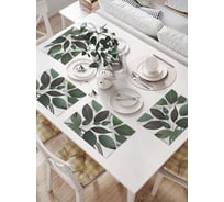 Салфетки на стол для сервировки JOYARTY прямоугольные, плейсмат "Листочки на мраморе", 32x46 см, в комплекте 4 шт. np_sd2891