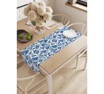 Дорожка водоотталкивающая на стол JoyArty Птицы из гжели 145x40 см ptt_419763