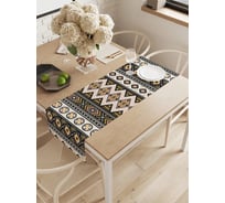 Дорожка водоотталкивающая на стол JoyArty Скандинавские этнические узоры 145x40 см ptt_413938