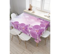 Прямоугольная водоотталкивающая скатерть JoyArty на стол Веточки орхидеи 120x145 tcox_31660_120x145