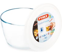 Форма для запекания и выпечки PYREX COOK and FREEZ с крышкой, 1.1 л, 15x9 см, круглая 154P001/7044