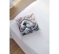 Декоративная наволочка на молнии JoyArty Сакура над волной 45x45 см sl_sd1395