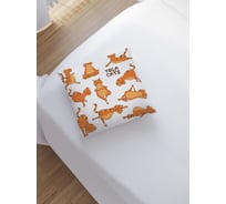 Декоративная наволочка на молнии JoyArty Йога и кот 45x45 см sl_9647