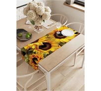 Водоотталкивающая дорожка на стол JoyArty Поле подсолнухов 145x40 см, серия 8 марта ptt_430096
