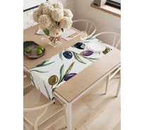 Водоотталкивающая дорожка на стол JoyArty Созревшие оливки 145x40 см ptt_378798