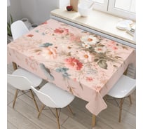 Прямоугольная водоотталкивающая скатерть на стол JoyArty Розовый букет 120x145 см tcox_sd2978_120x145