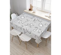 Прямоугольная водоотталкивающая скатерть на стол JoyArty Кошачья нежность 120x145 см tcox_21699_120x145