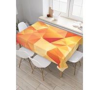 Прямоугольная водоотталкивающая скатерть на стол JoyArty Оранжевые треугольники 120x145 см tcox_30267_120x145