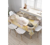 Прямоугольная тканевая скатерть на стол с рисунком JoyArty Два кота 120х145 см tc_38560_120x145