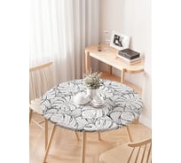 Скатерть на кухонный стол JoyArty Черно-белые тропики, круглая, на резинке, диаметр 75-100 см frtc_378472_120x120
