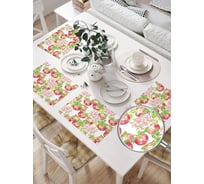 Салфетки на стол для сервировки JOYARTY "Яблочный рай", прямоугольные, плейсмат 32x46 см, в комплекте 4 шт. np_15975