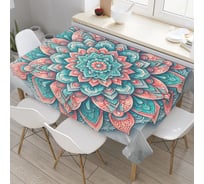 Прямоугольная тканевая скатерть на стол с рисунком JOYARTY "Мраморная мандала" 145 на 180 см tc_sd1139_180x145