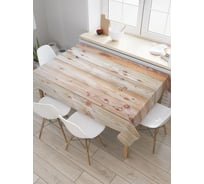 Прямоугольная тканевая скатерть на стол с рисунком JOYARTY "Деревянное ограждение" 145 на 180 см tc_20378_180x145