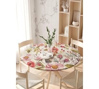 Скатерть на кухонный стол JOYARTY "Цветочная солянка", круглая на резинке, диаметр 105-120 см, серия 8 марта frtc_30479_140x140