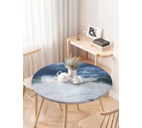 Скатерть на кухонный стол JOYARTY "Бушующие волны", круглая на резинке, диаметр 75-100 см, серия Мужские праздники frtc_36952_120x120