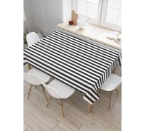 Прямоугольная тканевая скатерть на стол с рисунком JoyArty "Контрастная полоска" 120 на 145 см tc_94525_120x145