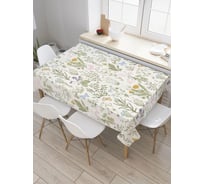 Прямоугольная тканевая скатерть на стол с рисунком JoyArty "Полевой гербарий" 145 на 180 см tc_27699_180x145