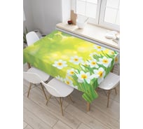 Прямоугольная водоотталкивающая скатерть на стол JoyArty "Цветочные деньки" 120x145 tcox_16652_120x145