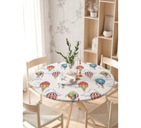 Скатерть на кухонный стол JoyArty "Цветные воздушные шары", круглая на резинке, диаметр 105-120 см frtc_32449_140x140