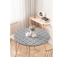 Скатерть на кухонный стол JoyArty "Квадратная серость", круглая на резинке, диаметр 75-100 см frtc_6941_120x120