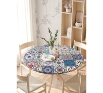 Скатерть на кухонный стол JoyArty "Цветочные вибрации", круглая на резинке, диаметр 105-120 см frtc_7526_140x140