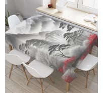 Прямоугольная тканевая скатерть на стол с рисунком JoyArty "Японский туман" 120 на 145 см tc_sd1034_120x145