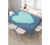 Прямоугольная тканевая скатерть на стол с рисунком JoyArty "Джинсовое сердце" 145 на 180 см, серия День влюбленных и семьи tc_50479_180x145