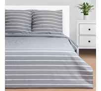 Комплект постельного белья Этель 1.5сп "Gray stripes" 143х215см, 150х214см, 70х70см-2 шт, 100% хлопок, поплин 6632212
