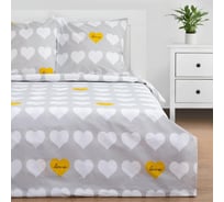 Комплект постельного белья Этель 1.5сп "Heart" 143х215см, 150х214см, 70х70см-2 шт, 100% хлопок, бязь, 125 г/м2 6632100