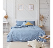 Комплект постельного белья Этель 2сп "Небесный" 175х215, 160х200х25, 50х70-2 шт, 100% хлопок, бязь, 136 г/м² 5515477