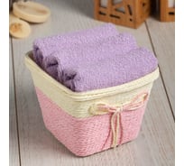 Набор декоративных махровых салфеток Этель Вид 2 30x30см-3шт, цвет сиреневый, 100% хл 9284797