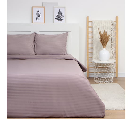 Комплект постельного белья LoveLife 2 спальный, Brown line 175х215 см, 200х230 см, 50х70 см -2 шт, страйп-сатин, 100% п/э 10253903
