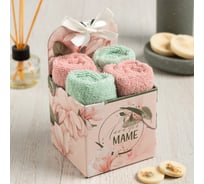 Набор декоративных махровых салфеток Этель Маме 30x30 см-4шт, хлопок, 340 г/м2 7653160