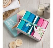 Набор махровых салфеток Этель Sweet and beautiful 30x30 см -5шт, 100% хл, 340гр/м2 4320599