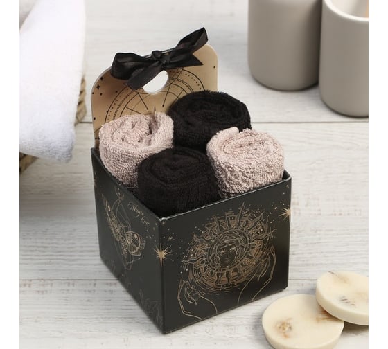 Набор махровых салфеток Этель Believe in magic 30x30 см-4шт, хлопок, 340 г/м2 7653159 1