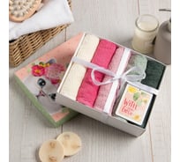 Набор махровых салфеток Этель So pretty 30x30 см -5шт, 100% хл, 340гр/м2 5374123