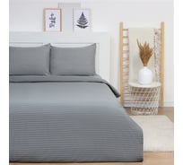 Комплект постельного белья LoveLife дуэт Gray line 143х215см-2 шт, 230х240см, 50х70см-2 шт, страйп-сатин, 100% п/э 10253908