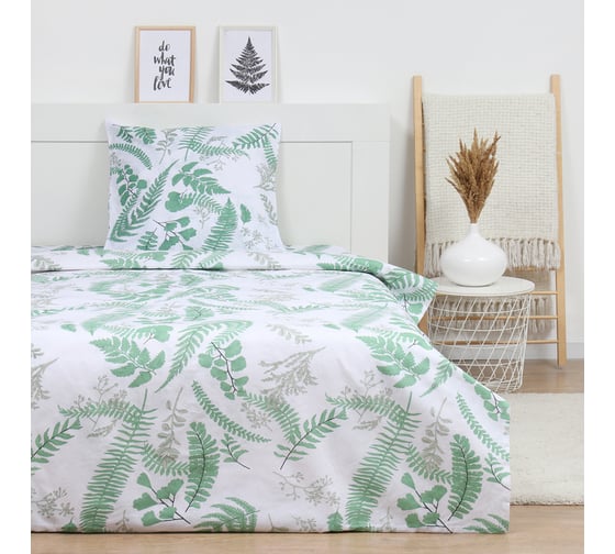 Комплект постельного белья LoveLife 1. 5 спальный, Гербарий 147х210, 150х215, 70х70 -1 шт, 100% хлопок, бязь 120 г/м2 10223697