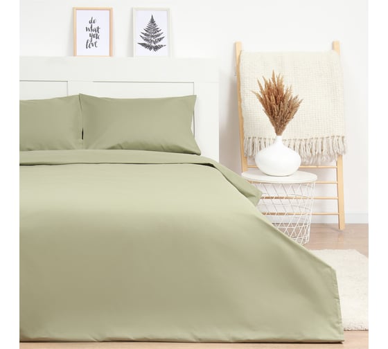 Комплект постельного белья LoveLife дуэт Ripe olive 143х215см-2шт, 225х240см, 50х70см-2шт100% хлопок, сатин125г/м² 10366224