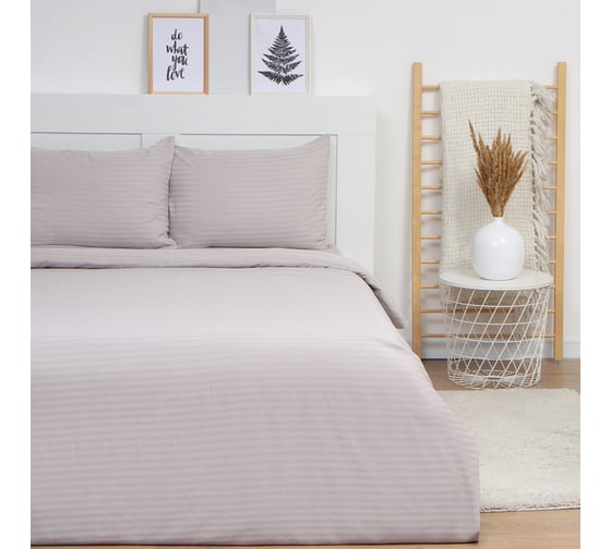 Комплект постельного белья LoveLife дуэт Beige line 143х215см-2 шт, 230х240см, 50х70см-2 шт, страйп-сатин, 100% п/э 10253913 1