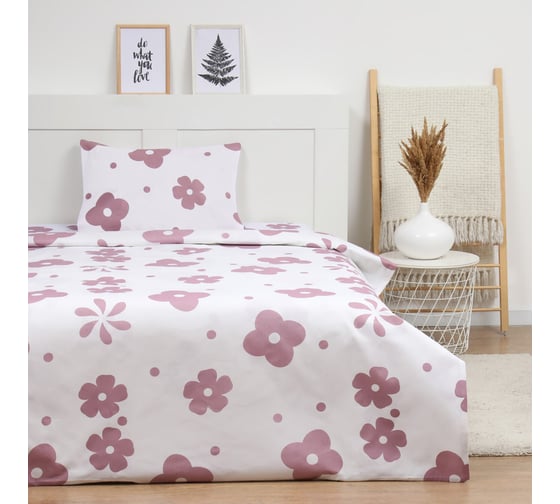 Комплект постельного белья LoveLife 1. 5 спальный, Цветы 147х210, 150х215, 50х70 -1 шт, 100% хлопок, бязь 120 г/м2 10223711