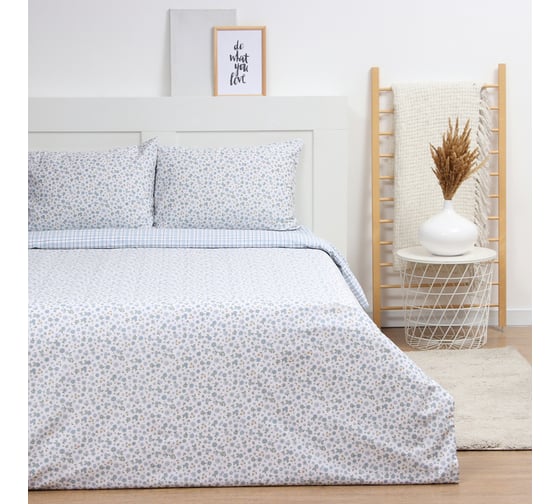 Комплект постельного белья LoveLife евро Цветочки, 200х217см, 225х240см, 50х70см-2шт, 100% хлопок, сатин, 125г/м² 10283984 1