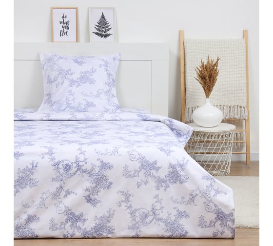 Комплект постельного белья LoveLife 1. 5 спальный, Вьюнок 147х210, 150х215, 70х70 -1 шт, 100% хлопок, бязь 120 г/м2 10223699 1